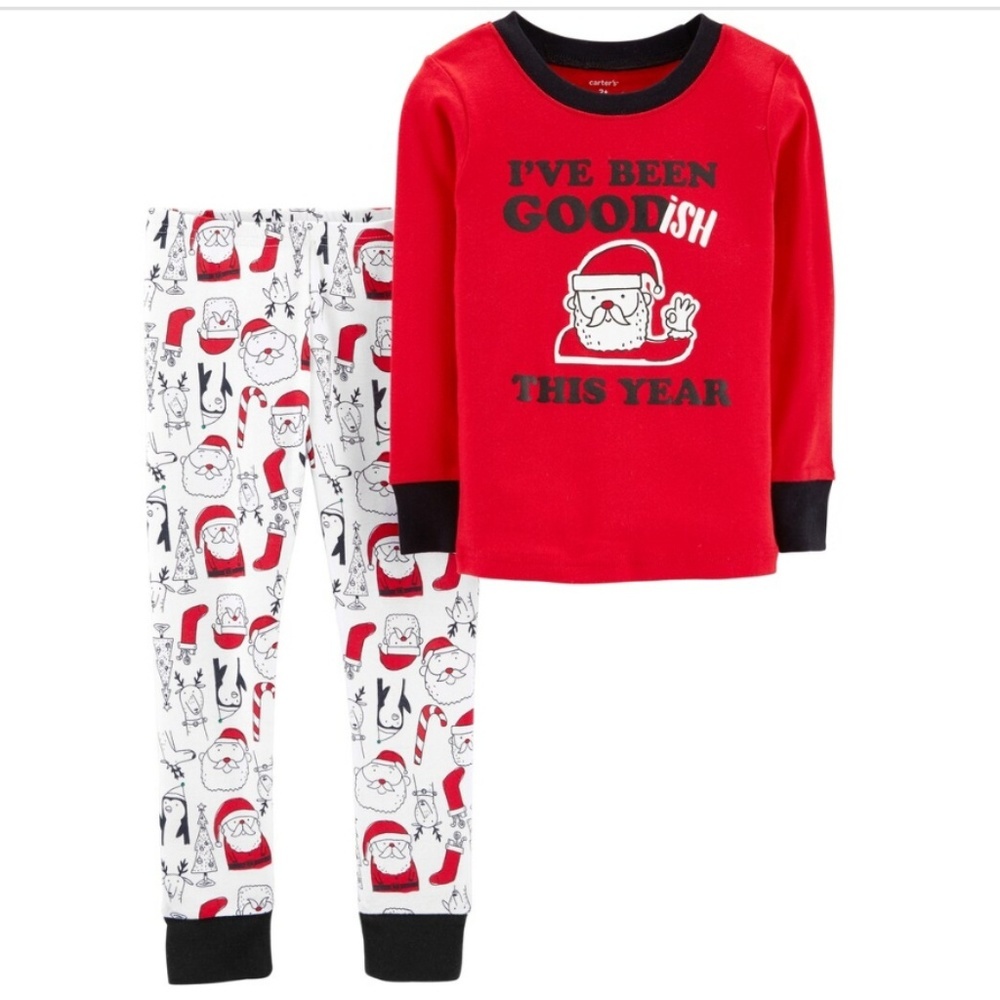 Carter's Christmas Santa Pajamas Toddler 18 months Boy Girl Pants Top Holiday